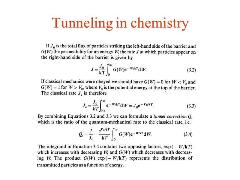 Tunneling in chemistry
